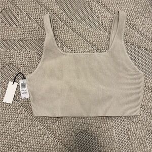 Babaton Sculpt Knit Squareneck Cropped Tank